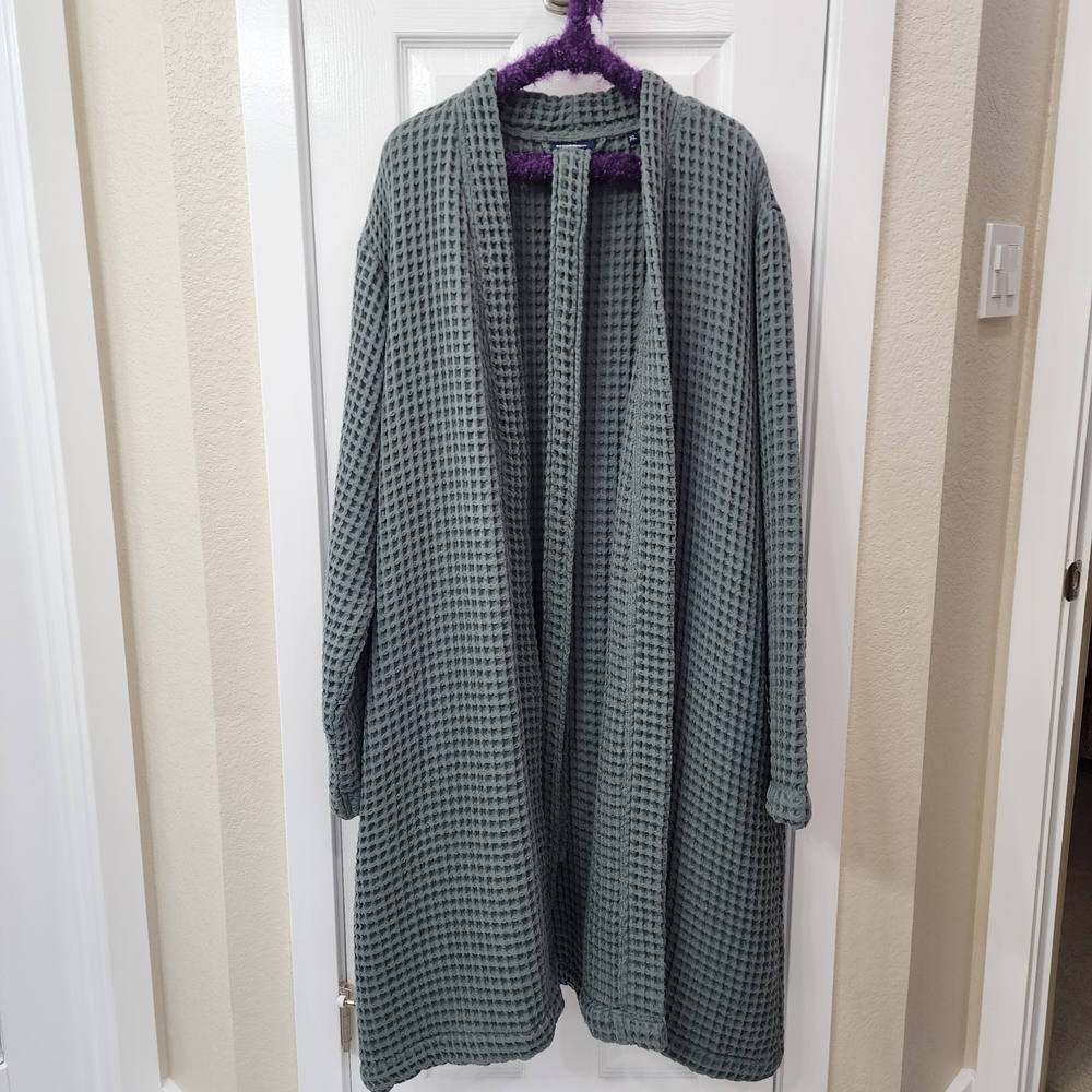 Dreamweave Waffle Robe in Botanical Green, XL
